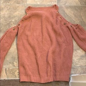Sweater with cut out shoulders